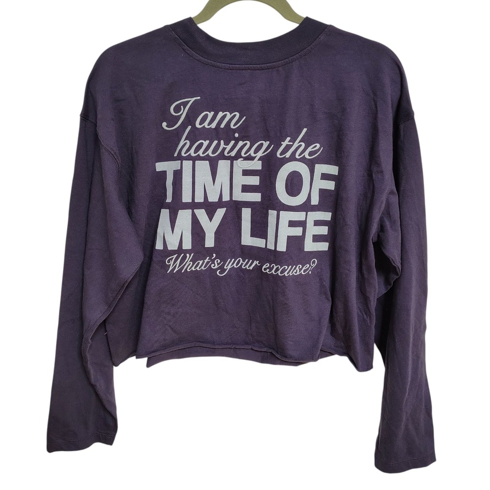 NWT Wild Fable Long Sleeve Sweatshirt Women's Small Purple Cropped Sassy